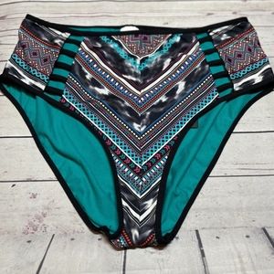 Kenneth Cole Multicolored Print Bikini Bottom L